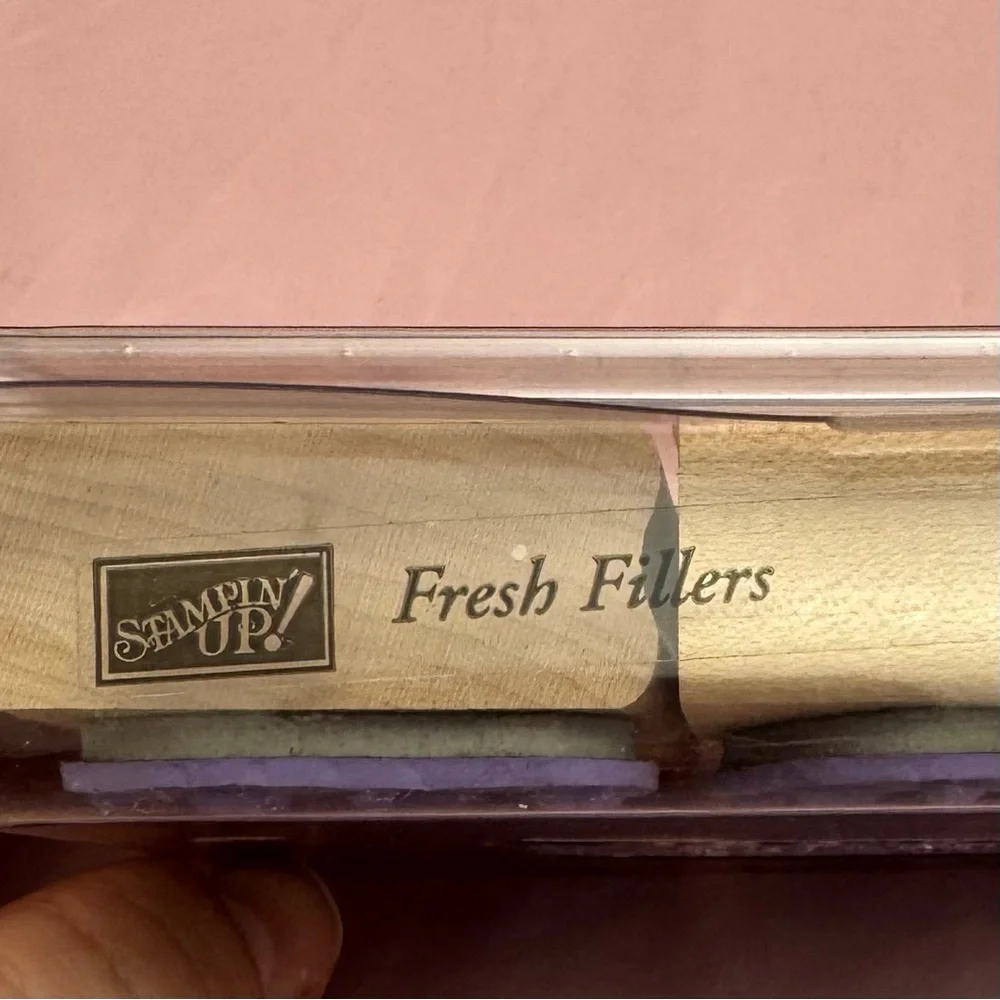 🌸 Stampin’ Up! Fresh Fillers Rubber Stamp Set of 4 – 2003 Wood Mounted ✨